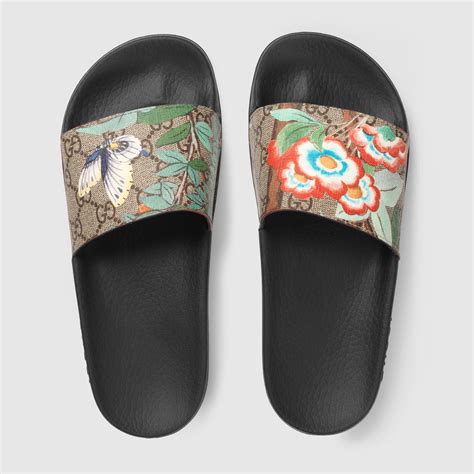 gucci tian print slides|Gucci Tian Buttery Slide Sandal Size 421 W Box .